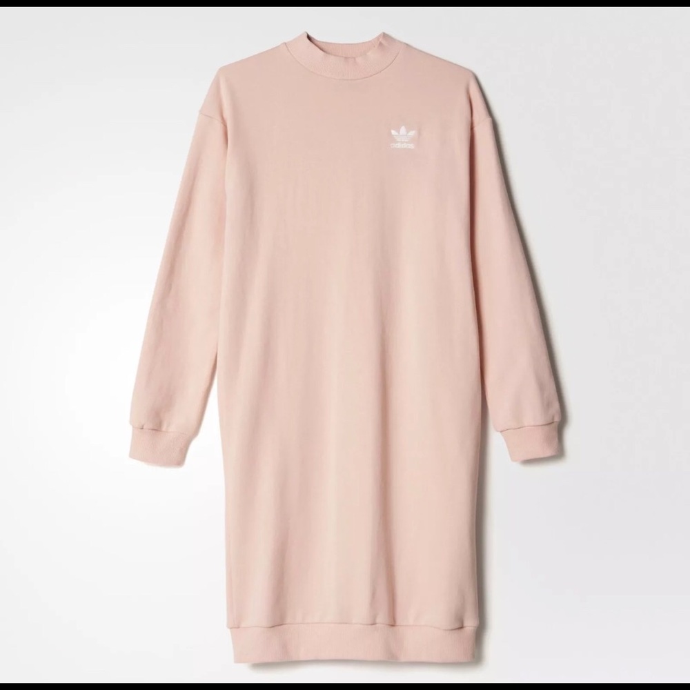 ADIDAS blush crew neck sweatshirt dress size SMALL